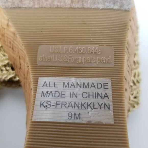 Karen Scott Womens Frankklyn Sandals Beige Cork Platform Heels Slip Ons 9 M - Picture 10 of 11